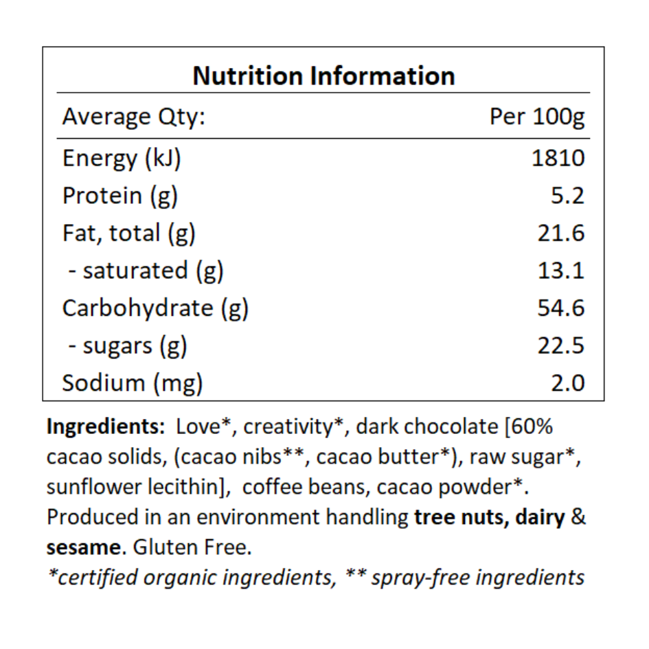60% Dark Chocolate Coffee Beans 100g